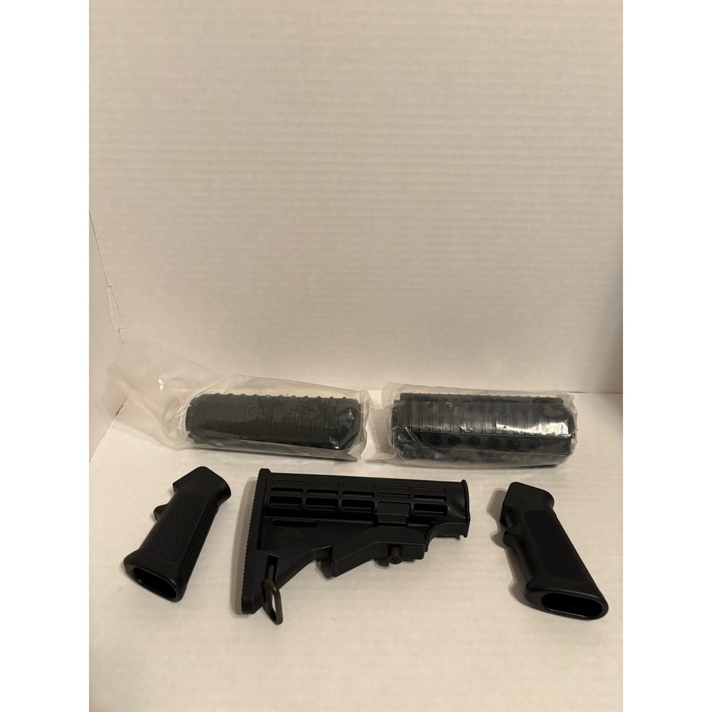 Bushmaster Black Polymer Stock Pistol Grips and Handguards Set